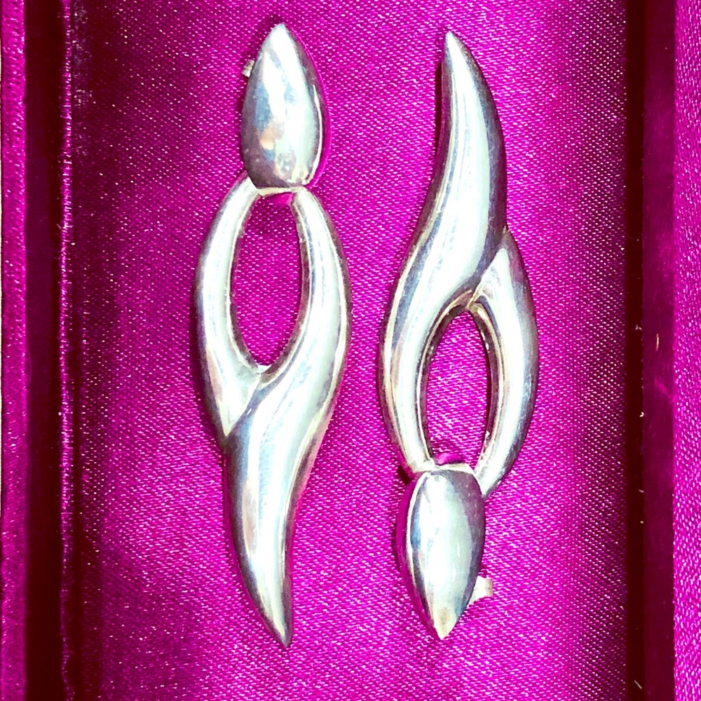 Vtg 925 Silver Earrings